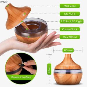 Humidifiers Fragrance Lamps Home Wood Grain Air Humidifier Purifier Aroma Diffuser USB Ultrasonic Cool Mist Sprayer Oil Fragrance