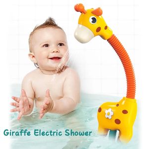 Giraff Electric Spray Water Squirt Sprinkler Baby Bath Toys Bathtub Dusch Pool Badleksak för spädbarn Babies Toddlers Gifts 240408