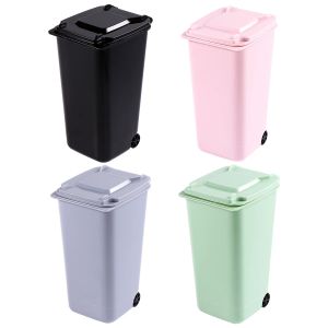 Trash Can with Lid Mini Garbage Table Waste Bin Desktop Wastebasket Dustbin Curbside