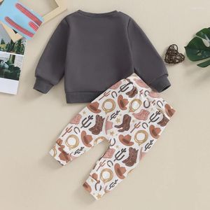 Clothing Sets Baby Boy 2Pcs Fall Outfits Long Sleeve Hat Graphic Sweatshirt Pants Set Toddler Western Clothes