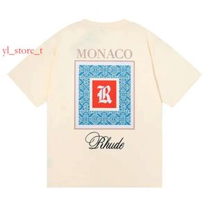 Rhude T Shirt Mens Designer T Shirt Wysokiej jakości Tess Casual Fashion Rhude Short Rleeve Europe America Men Men Kobiety za okrągłe szyję