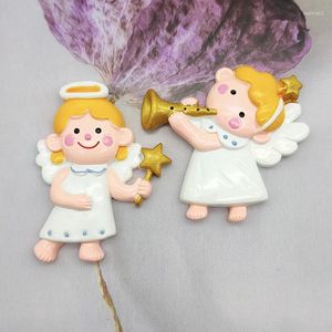 Dekorativa figurer Söt Cupid Angel Girl Boy Diy Harts Cabochon för örhänge Halsband Pendant Flatback Children's Toys Hemlagad gåva