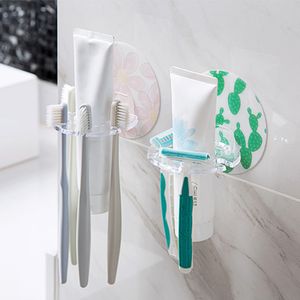 Wall-Mounted Toothbrush Holder Transparent Travel Stand Toilet Shaver Organizer Child Tooth Brush Storage Rack Bathroom Gadgets