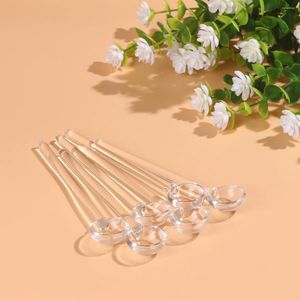 Spoons Glass Stirring Spoon Transparent Long Handle Tea Coffee Dessert 3Pcs Teaspoon