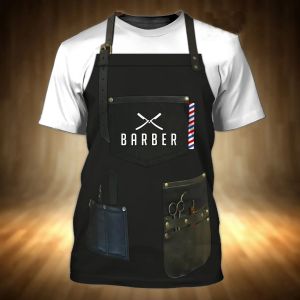 New Barber shop Men's T-shirts hairdressing Women's Clothing vintage hairdresser uniforms tees work Custom products name Tops