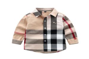 Baby Boys Plaid Shirt Kids Long Sleeve Shirts Spring Autumn Children TurnDown Collar Tops Cotton Child Shirt Clothing 27 Years1888407