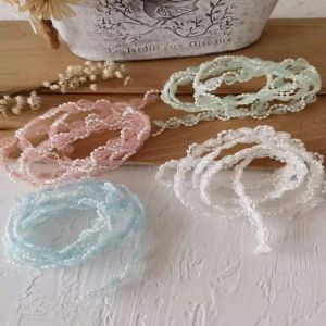 1 meter Three-Dimensional Flower Beads Trimmed Lace Accessories Clothing Fabric Pillow Clothes Baby Clothes Decorative Lace