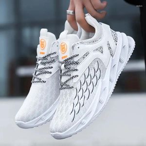 Casual Shoes Men's Trendy Sports Spring Lace Up Round Toe Thick Sole Comfort Sneakers Korean Style Breathable Non-slip Running Trainers