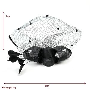 Noble And Elegant Ladies' Mysterious Quality black-Color Feather Fascinator Headband Used for wearing at weddings or parties