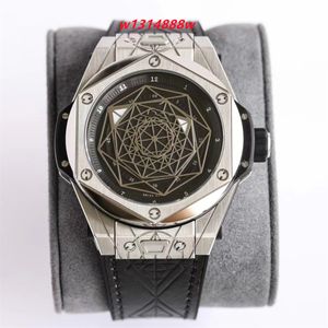 2024 HBFFFActory Mens Watch Titanium Case importato dalla pelle di movimento Giappone usando la combinazione della cinghia di primo strato e della cinghia di gomma