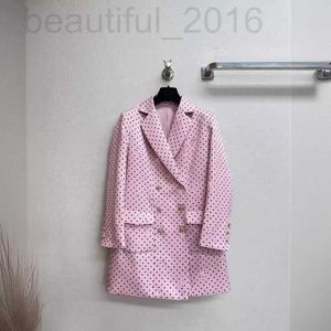 Women's Jackets designer Shenzhen Nanyou Huo~24 Spring/Summer New Product Xiaoxiang Fengbo Dot Printed Letter Double breasted Suit Coat Women PRAG