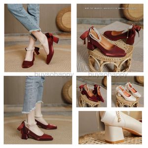 high heels Women Retro Fashion Pointed Toes Slingbacks Kitten Heel Sandals Luxury Designer Denim Blue Dress shoes Office Party shoes With box