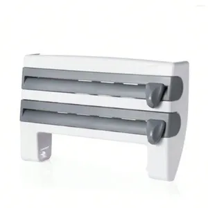 Hooks 1 Piece Kitchen Plastic Wrap Paper Towel Holder Storage Rack With Cutlery Aluminum Foil Grill Storag