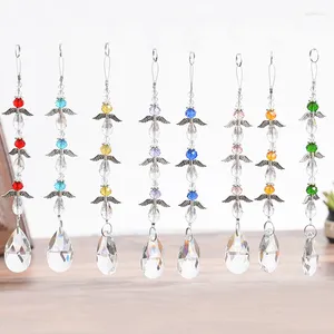 Estatuetas decorativas 8pcs Chakra Crystal SunCatcher Angel Wing Pingente com Prism Maker Janela de Rainbow pendura