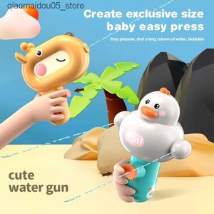 Sandspiel Wasser Spaß Kinder Kinder Cartoon Giraffe Wasserpistole Blasen kleiner Spielzeugspray Outdoor Bad Game Duck Dinosaurier Kinder Q240413