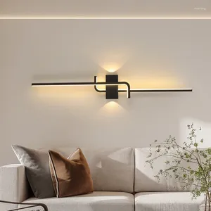 Wall Lamp Modern Minimalist Creative Strip Led Bedroom Bedside Sconce Lights Living Room TV Sofa Background