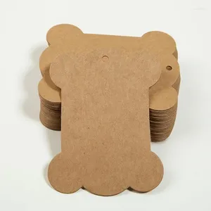 Party Decoration 50pcs Bone Winding Kraft Paper Card Gift Tag DIY Hang Label Cardboard Price Tags Supplies Wedding