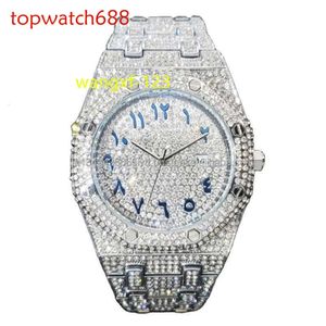 Iced Out VVS Moissanite Automatic Movement Mens Handmade Comple Comple