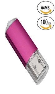 ピンクバルク100PCS長方形USB 20フラッシュドライブ64MBフラッシュペンドライブ高速64MBサムメモリスティックコンピュータLAPTO8364250用