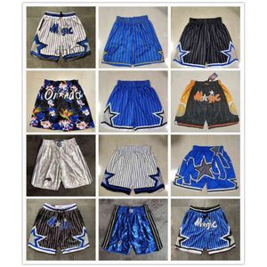 Orlando Pants Magichell Ness Men Throwback Basketball Shorts Retro Ball Pants McGrady American Basketball 5 Minutes Shorts Striped Pants 683