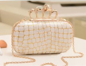 Popular Knuckle Womens Evening Clutch Designer Clutch Handbags leather Gold Purse Online Skull Wild Luxury Party Shouldes bag ston9171308