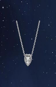 Moda 925 Sterling Silver Heart Pingente Colar CZ Diamond Bright Star Chain Item original P Men's e Women's Set Gift1491511
