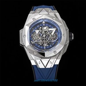 2024 Hbffactory Mens Watch V2アップグレードケースサイズ45mm六角形のベゼル輸入蛍光剤ストラップ7750自動クロノグラフムーブメントサファイアガラス時計