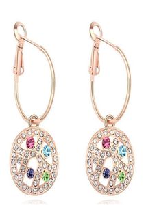 Luxury Noblest Rhinestone Crystal Dangle Earrings For Women 18K Champagne Gold Plated Drop Earrings Prom Jewelry 126788372726