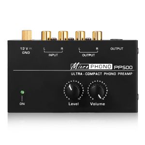 Förstärkare Förförstärkare Phono Preamp UltraCompact Audio Amplifier med nivå Volymkontroll Turntabla ingång RCA -utgång 1/4 '' TRS Output