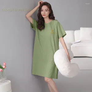 Women's Sleepwear Summer Solid Color Elegant Femme Sleep Dress Nightgowns Nighttie Sleepshirts Ladies Dresses Home Fashion