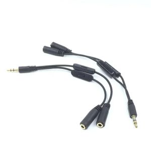 3,5 splitter jack maschio su 2 femmine jack da 3,5 mm cavo audio stereo y splitter adattatore volume di controllo telefono cavo Aux