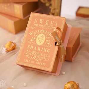 Caixa de doces de embrulho de presente 10pcs com fita criativa e ecologicamente correta DIY Livro simples Shape Party Supplies