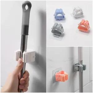 Krokar självhäftande väggmonterad mopphållare kvast toalett rack gadgets förvaringshängare badrum kök arrangör multifunktion acc