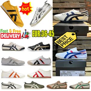2024 Casual Shoes Mens Mexico 66 Slip-On Leather Lace-Up Sneakers Gum Sail Black White Yellow Womens Sports Trainers Gai