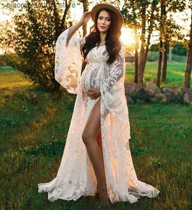 Mutterschaftskleider böhmische Spitze Schwangerschaftsfrau Fotoshooting langer Rock Schwangere Frauenfoto Kleidung Babyparty Hochzeitskleid Q240413