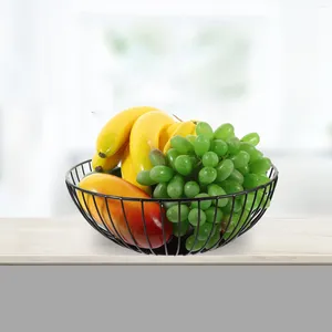 Bowls Candy Bowl Black Fruit Basket Vegetable Holder Kitchen Wire Modern Wrought Iron Round Baskets Large