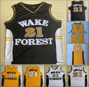 Tim 21 Duncan Wakeforest Paul 3 Demon Deacons College Mens Basketball Stitched Jerseys White Black Yellow S-2XL4865451