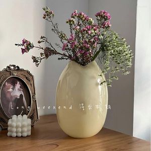 Wazony francuski minimalistyczny szklany dekoracja wazonu jadalnia i studium kwiaty dekoracyjne sztuczny pojemnik na kwiaty retro