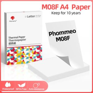 Stampanti 100 fogli Phomemo Carta termica ufficiale A4 Carta per fax termico Keep per 10 anni Piega carta per M08F A4 Stampante 210x297mm