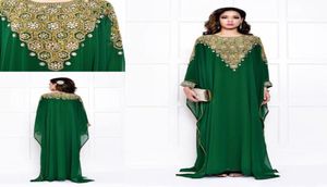 Vestidos de noite da moda árabe para muçulmanos Arábia Saudita Dubai Luxo Mulheres Cristais Cheap Cristais Lantejouros de Manga Longa Vestidos de Baile1496037