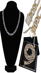 New 18K Gold Plated Full CZ Zirconia Mens Copper Chain Necklace 10mm Diamond Silver Gold Hip Hop Punk Rock Jewelry Gifts for Boys 6562179