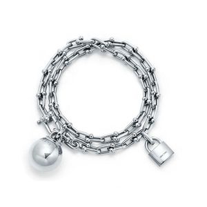 10A+ hardwear Bracelets Ball and lock decoration 18k gold and pure silver Bracelet New York jjgnh521