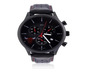 Mode Brand Handgelenk Watch Men Multifunktion 3 Zifferblatt Style Leder -Gurtkalender Quarz Uhren 1853 TT566707075