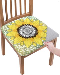 Camas de cadeira Capas de girassol Mandala Cover Office Office Seat Protector Case Home Kitchen Dining Room Slipcovers