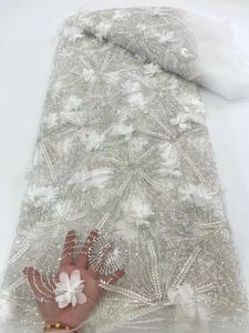 Flor Africana 3D Floral Applique French Hand Fabad Lace Fabric 2024 Luxo de luxo de alta qualidade Casamento NXC5907