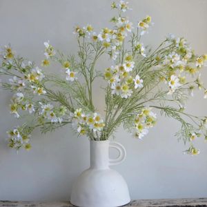 Decorative Flowers 29.5" White Artificial Cosmos Branch Faux Summer Flower Stem Fake Centerpieces|DIY Floral| Wedding/Home Decors