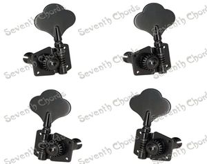 A Set 4 Pcs Black Open Gear Bass String Tuners Tuning Pegs Keys Machine Heads for Electric Bass Guitar8918301