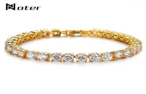 Noter Tennis Armband Men pojkar Micro Crystal Braslet Male Hand smycken Charm Gold SilverColor Chain Link Braclet Armband13899836