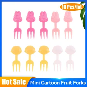 Gorks Mini Cartoon Children Snack Cake Dessert Pick Toothpick 8-24pcs Animal Farm Fruit Fork Bento Lunches Party Decoration