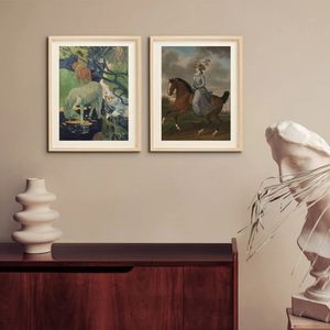 ヴィンテージホースポートレート馬術農家素朴なポスターとプリントキャンバスリビングルームの家の装飾のための壁アート画像の写真